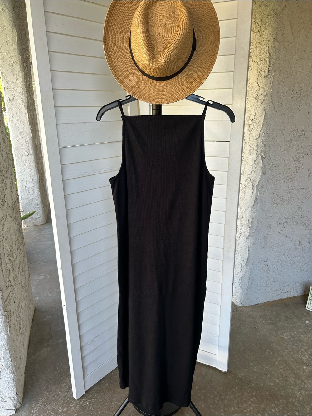 Old Navy Black Maxi Slip Dress with Thin Straps